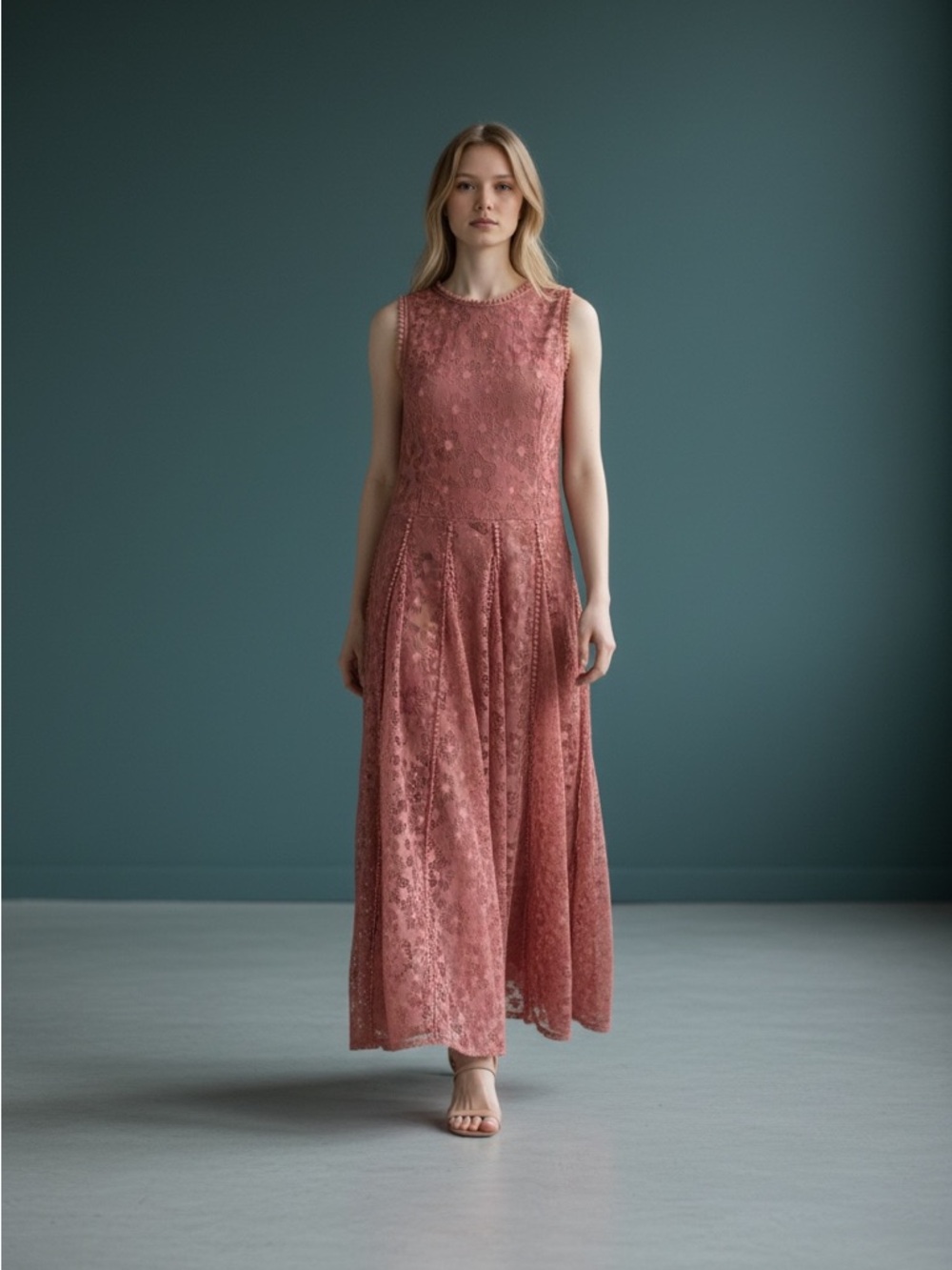 BTB rose lace maxi dress